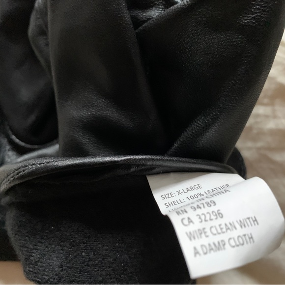 Black leather gloves size XL - Picture 3 of 3